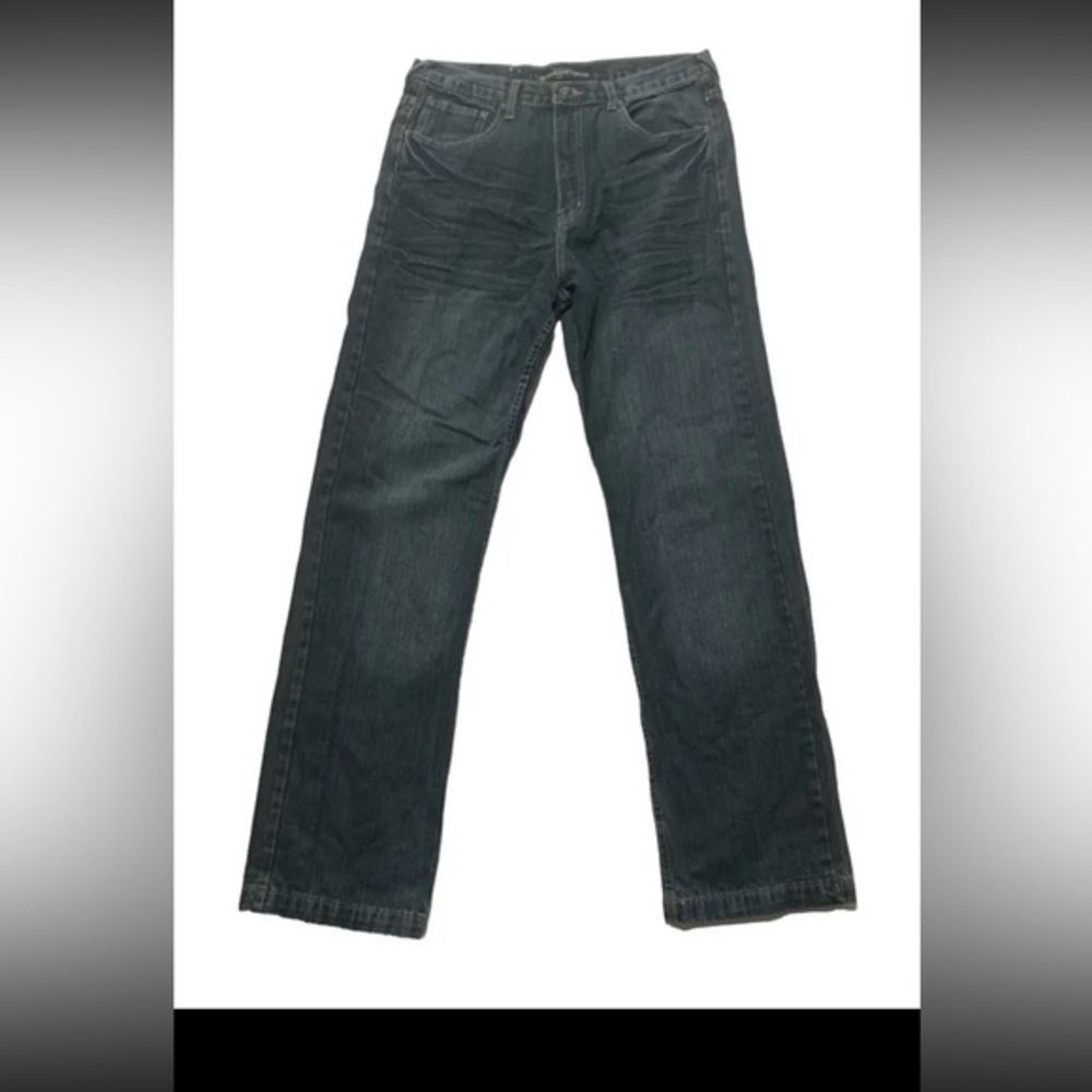 Y2K Brooklyn‎ Xpress Denim Jeans Baggy Dark Washed Washed 34x34 Wide Leg